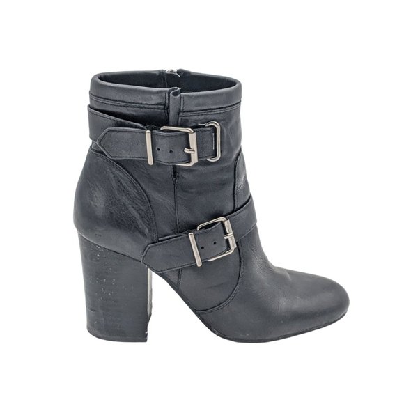 Vince Camuto Black Ankle Boots Block Heel Size 9.5M - Picture 1 of 8